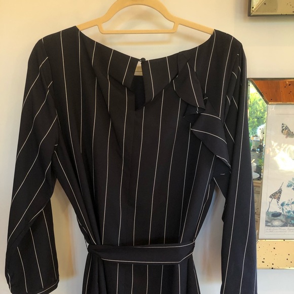Banana Republic Navy Stripped Ruffle Dress - Picture 5 of 6